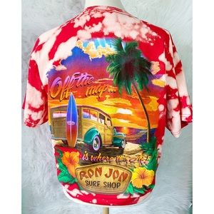 Custom bleached Ron Jon short sleeve shirt